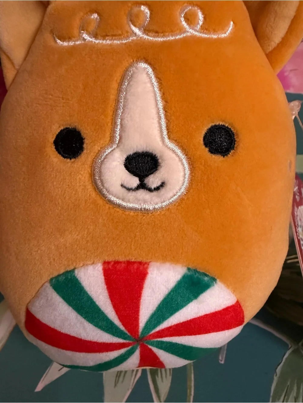 Squishmallows Louis Gingerbread Terrier 4” Peppermint Plush NWT Holiday
